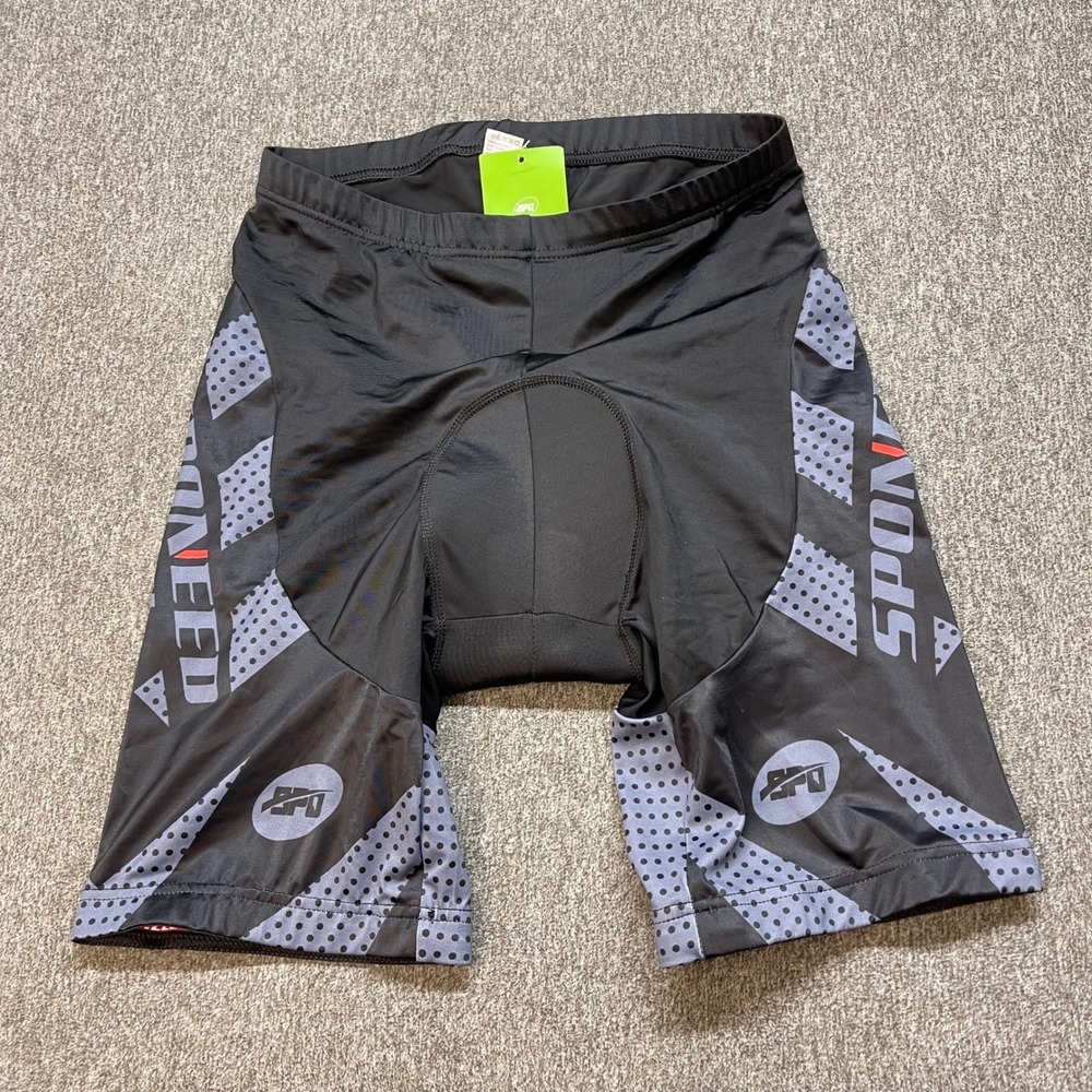 SPONEED Mens Cycling Shorts Padded Black 3XL Breathable Moisture Wicking